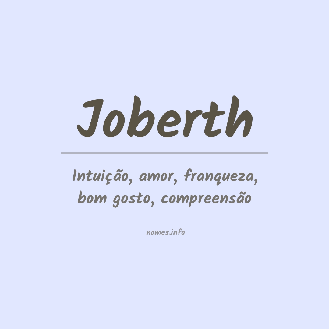 Significado do nome Joberth