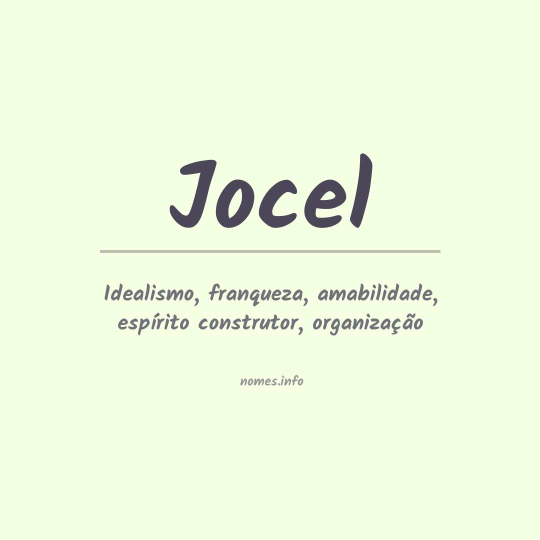 Significado do nome Jocel