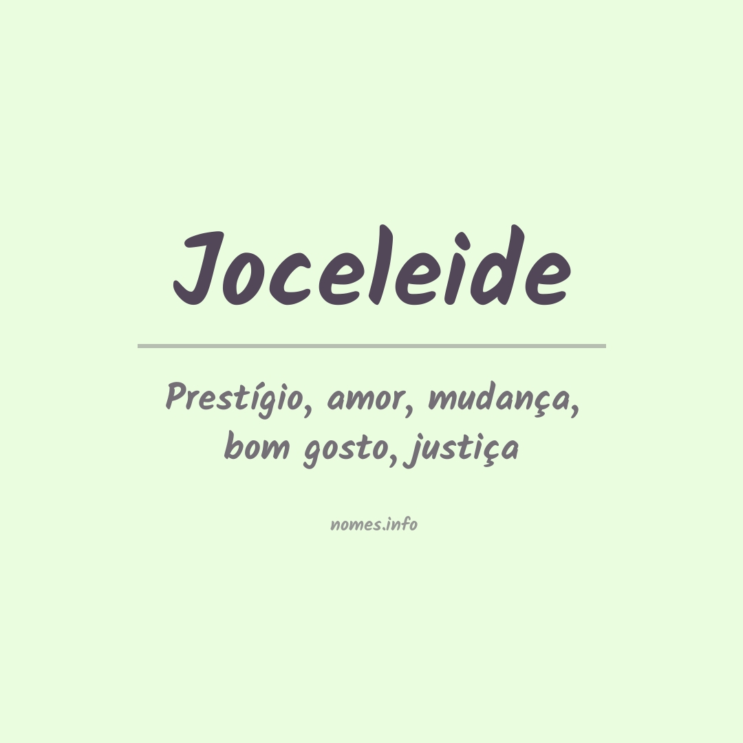 Significado do nome Joceleide