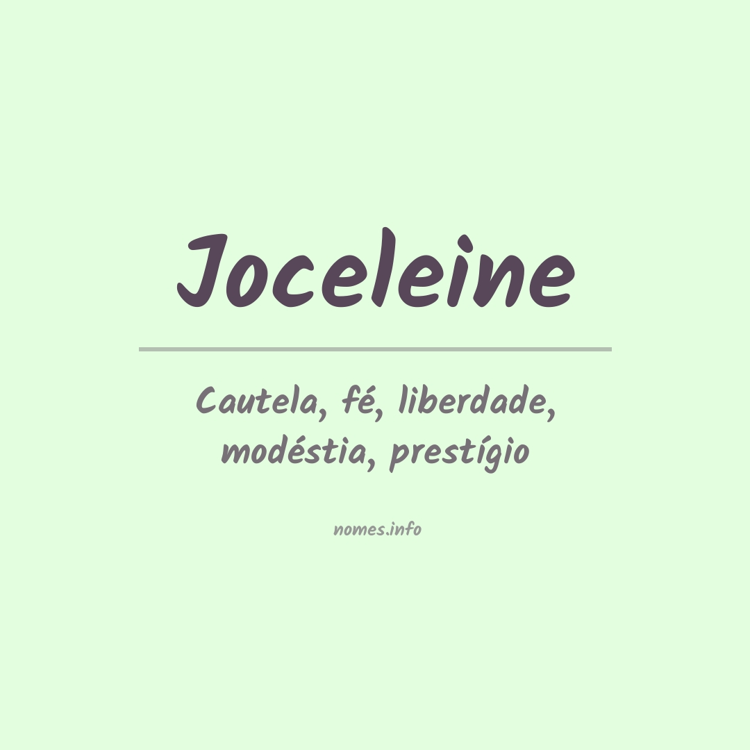 Significado do nome Joceleine