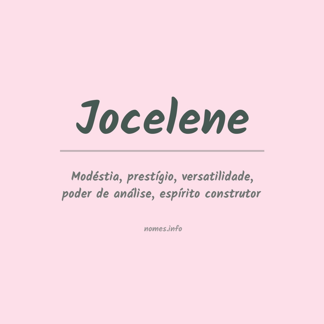 Significado do nome Jocelene