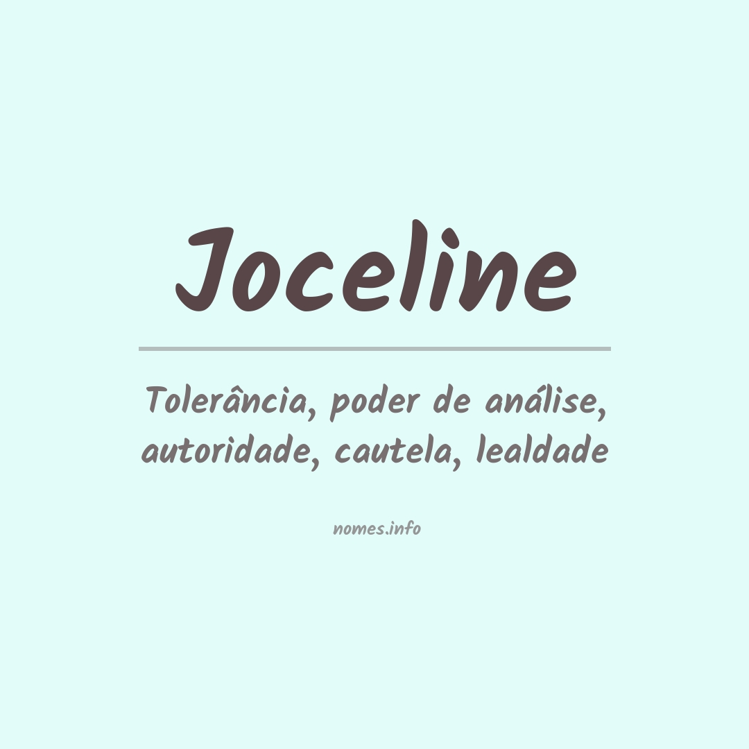 Significado do nome Joceline