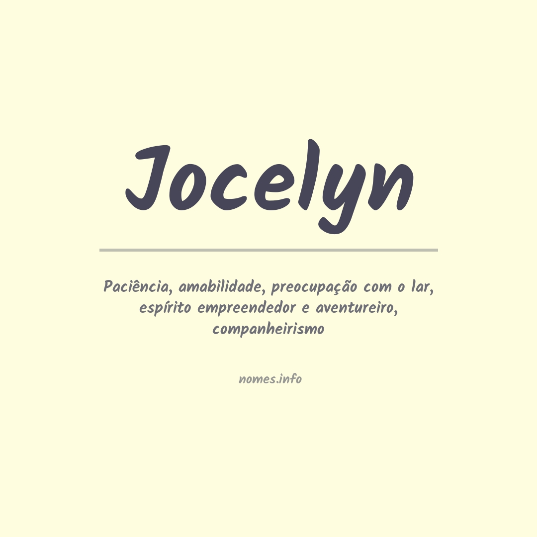 Significado do nome Jocelyn