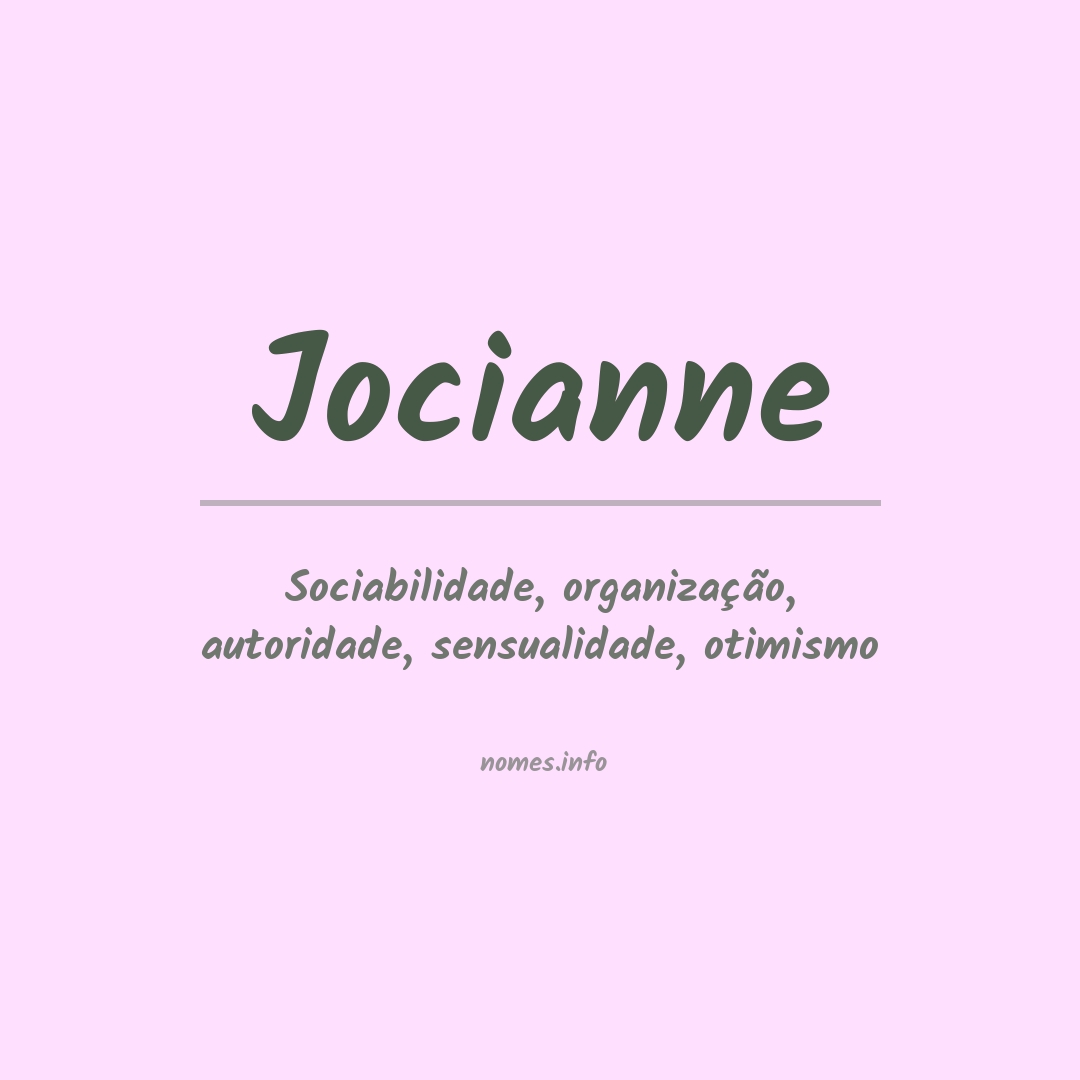 Significado do nome Jocianne