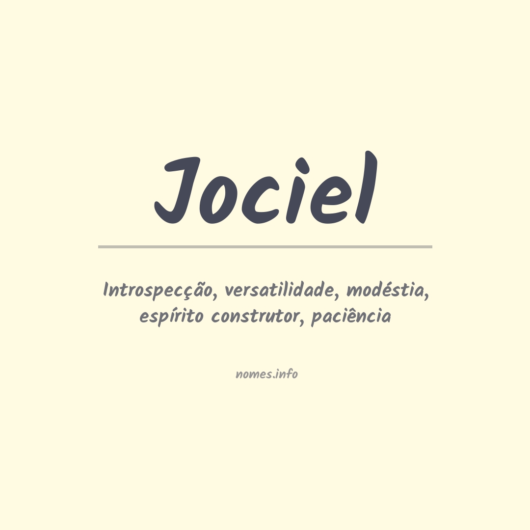 Significado do nome Jociel