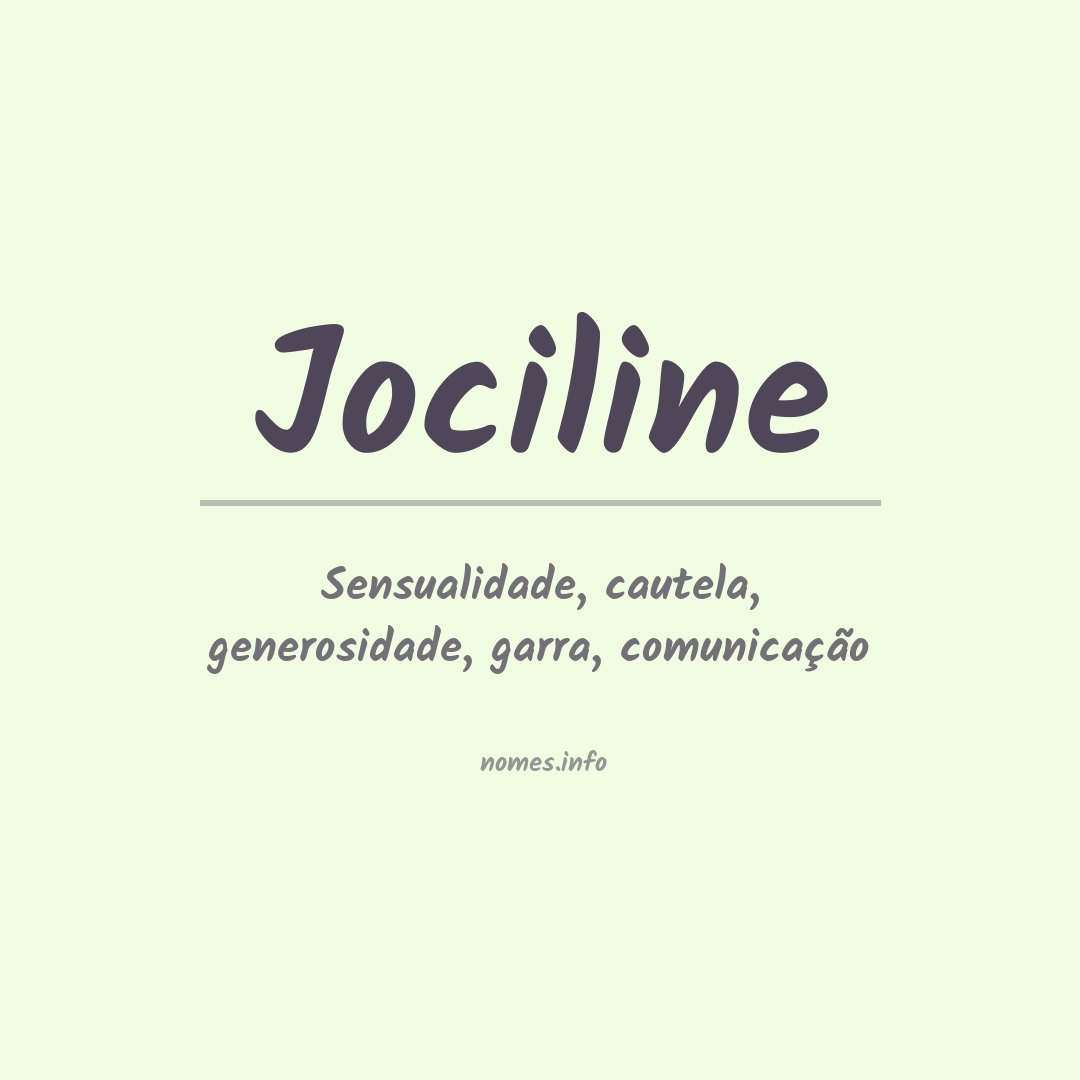 Significado do nome Jociline