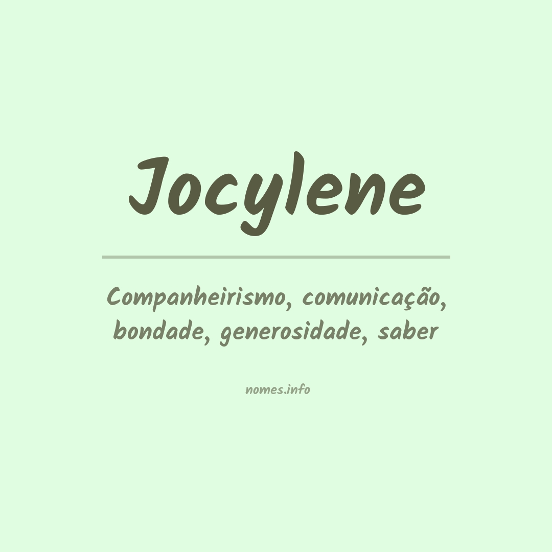 Significado do nome Jocylene