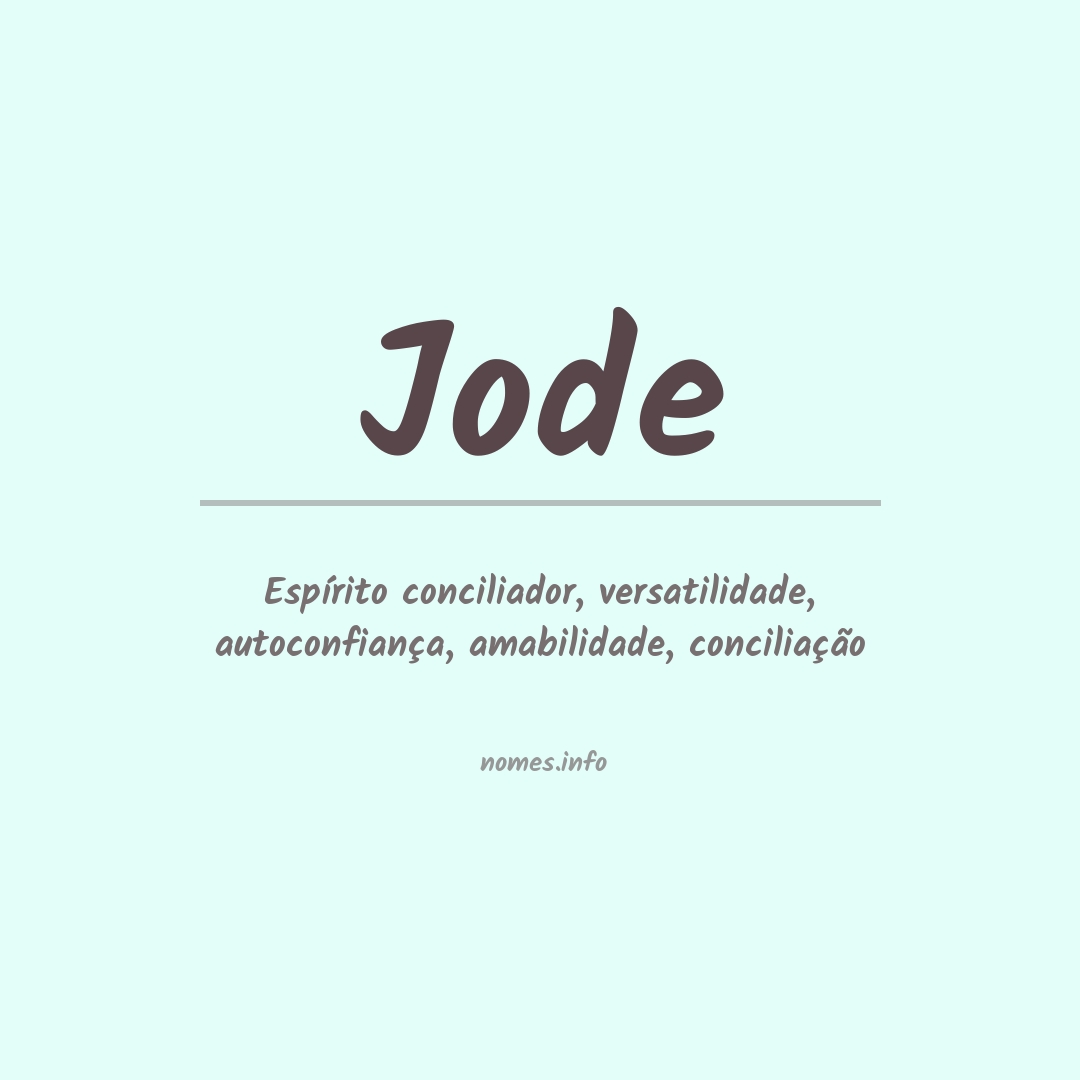 Significado do nome Jode