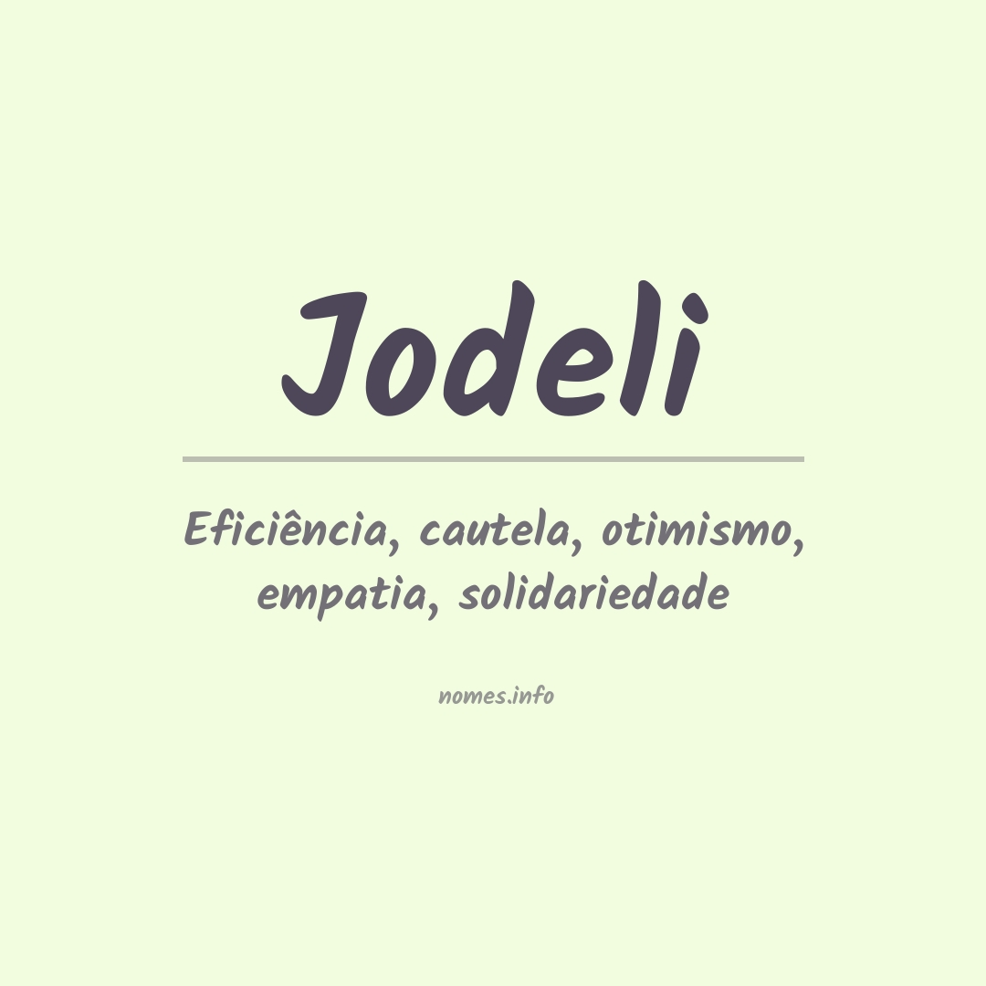 Significado do nome Jodeli
