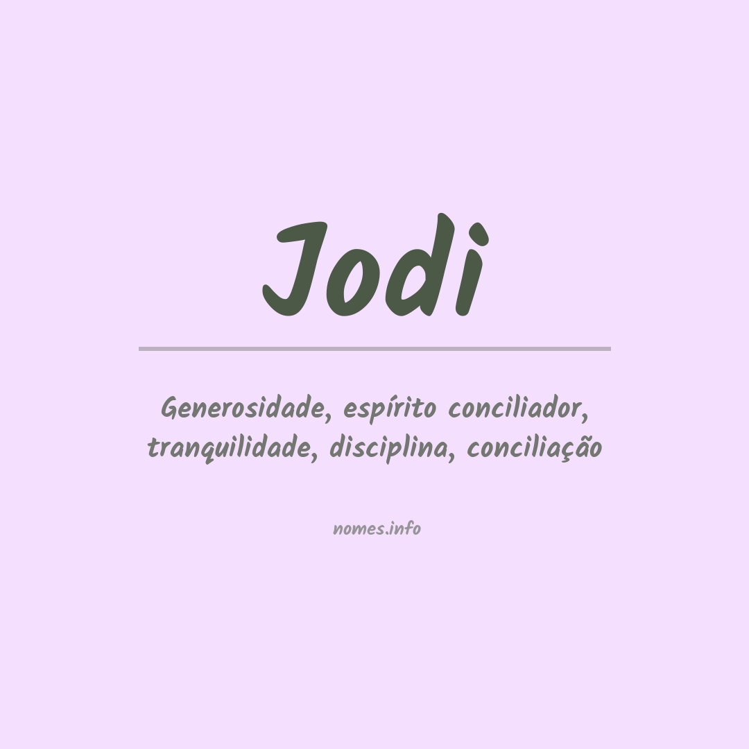 Significado do nome Jodi