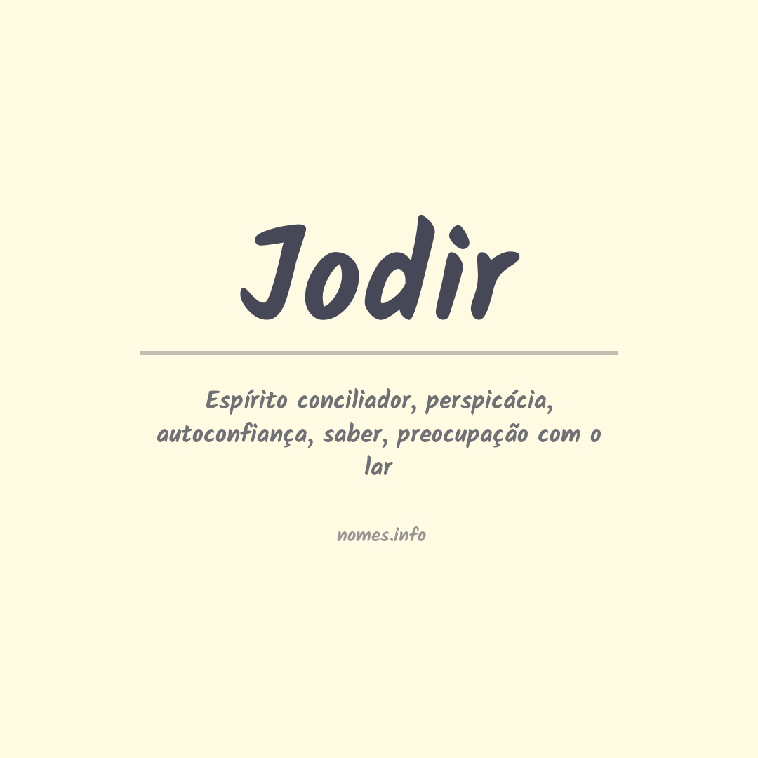 Significado do nome Jodir