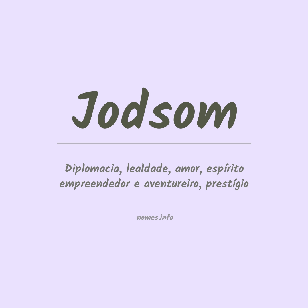 Significado do nome Jodsom
