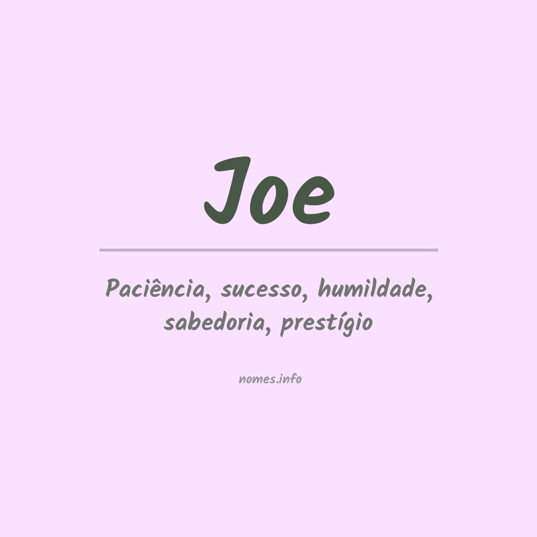 Significado do nome Joe