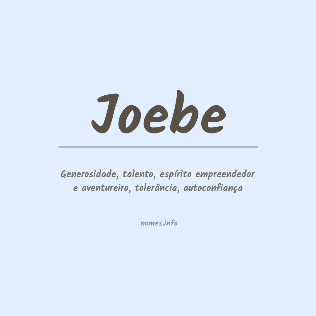 Significado do nome Joebe