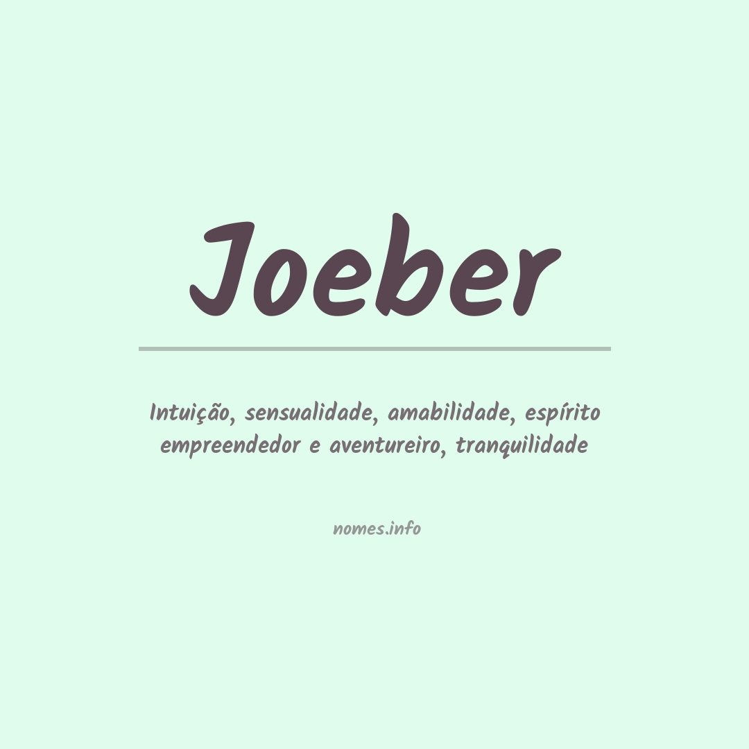 Significado do nome Joeber