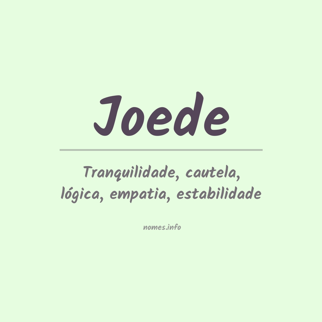 Significado do nome Joede