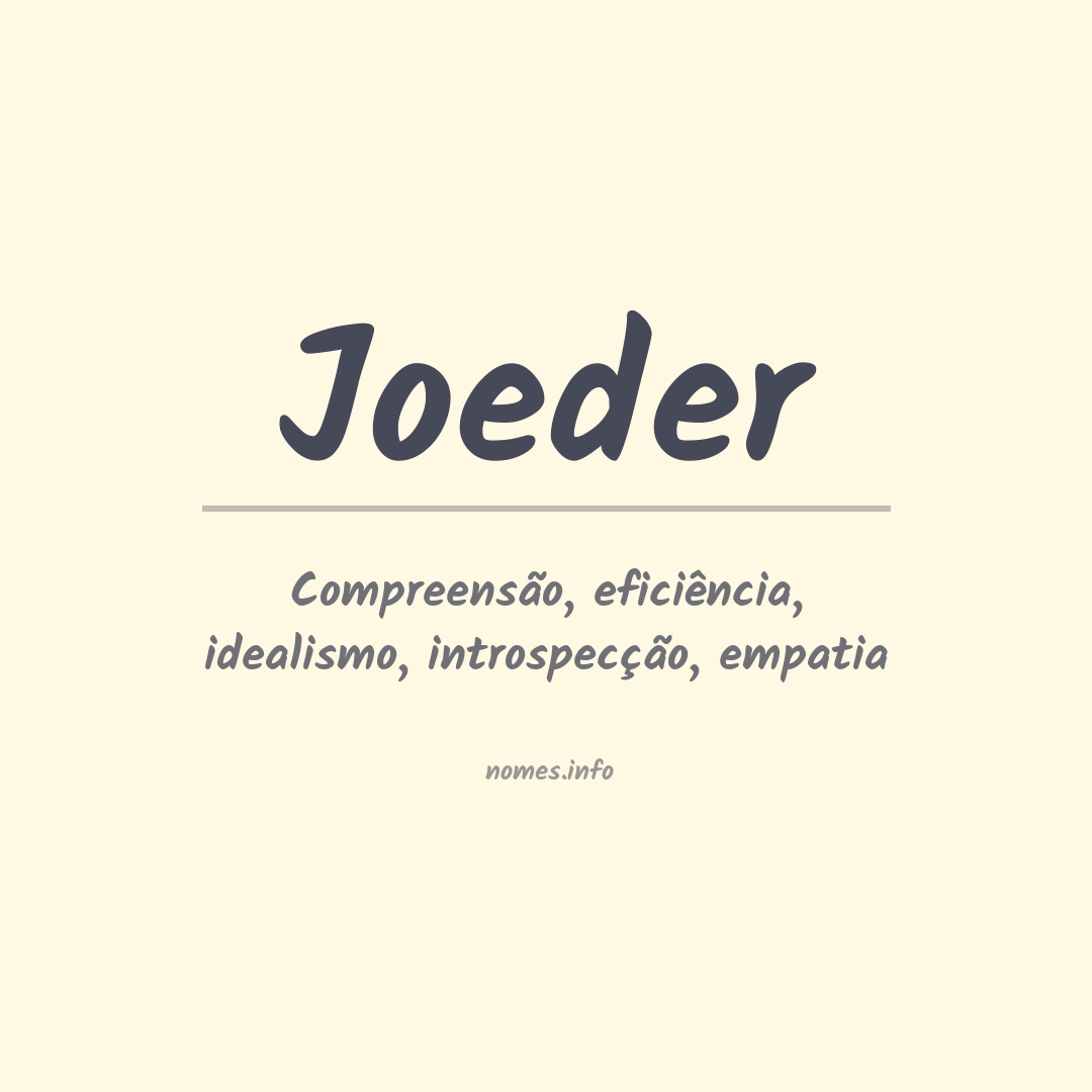 Significado do nome Joeder