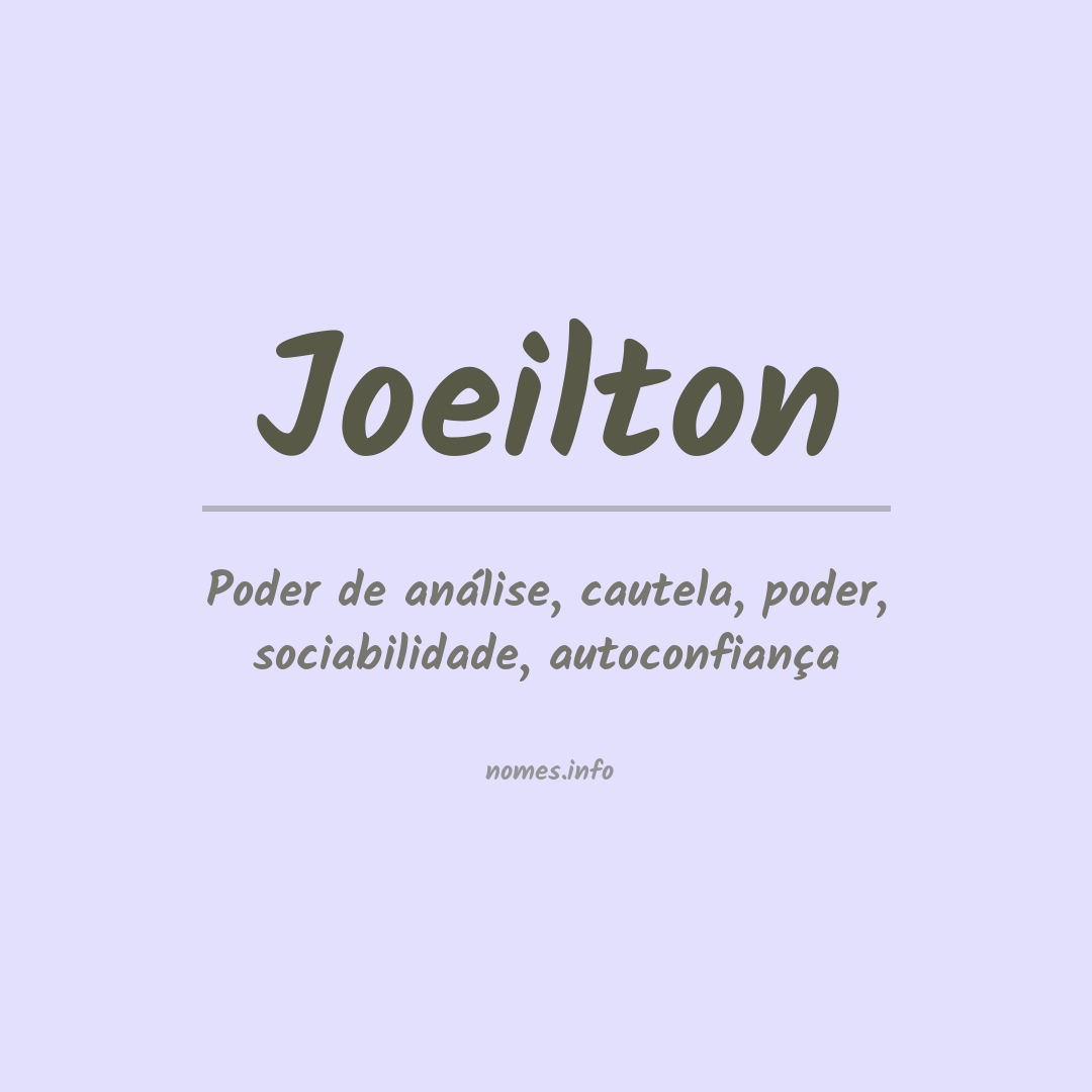 Significado do nome Joeilton