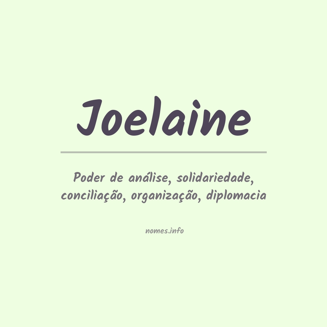 Significado do nome Joelaine
