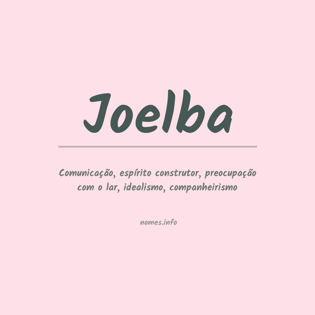 Significado do nome Joelba