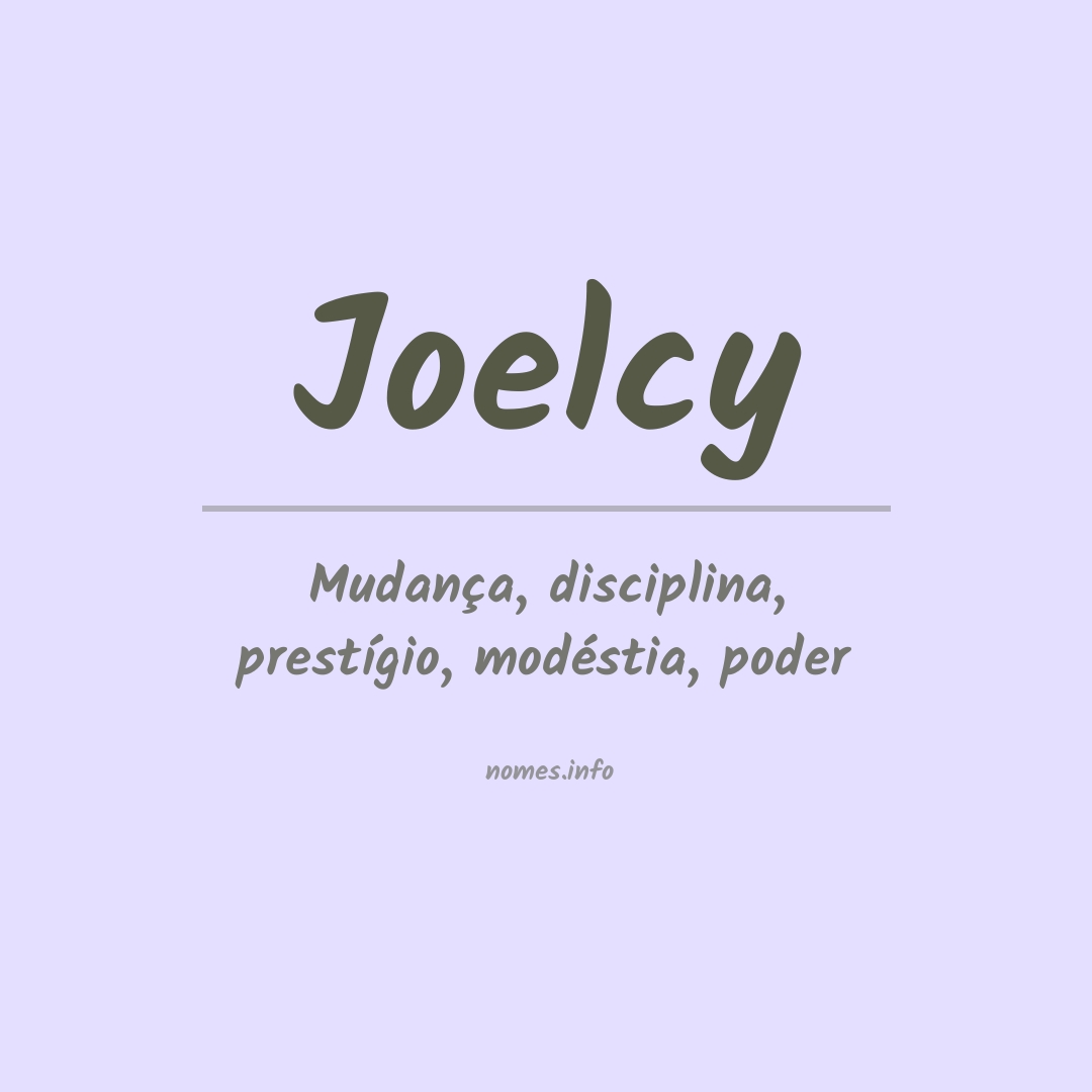 Significado do nome Joelcy