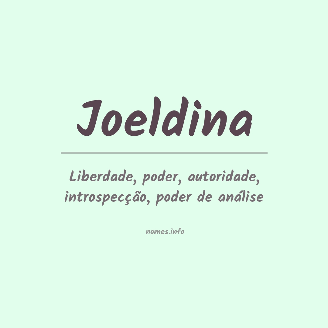 Significado do nome Joeldina