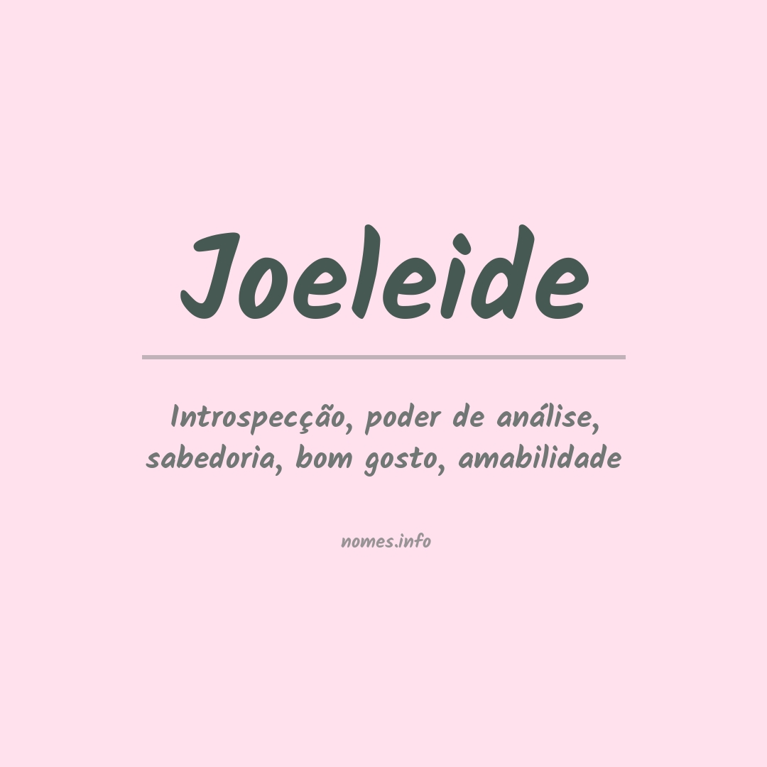 Significado do nome Joeleide