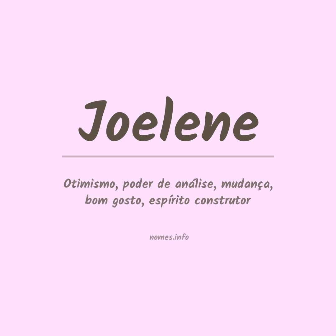 Significado do nome Joelene