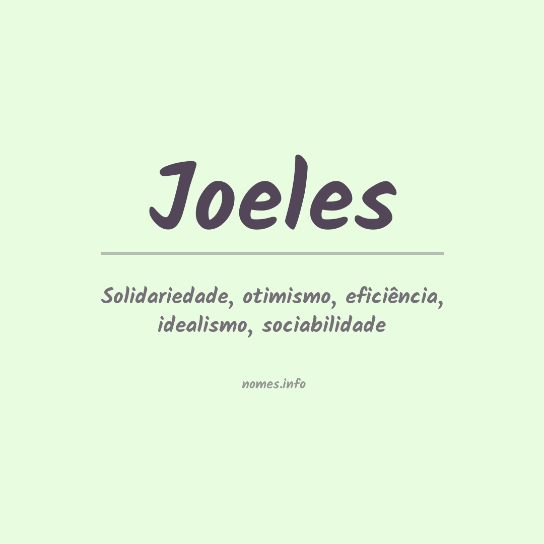 Significado do nome Joeles