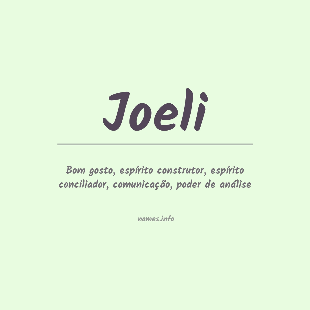 Significado do nome Joeli