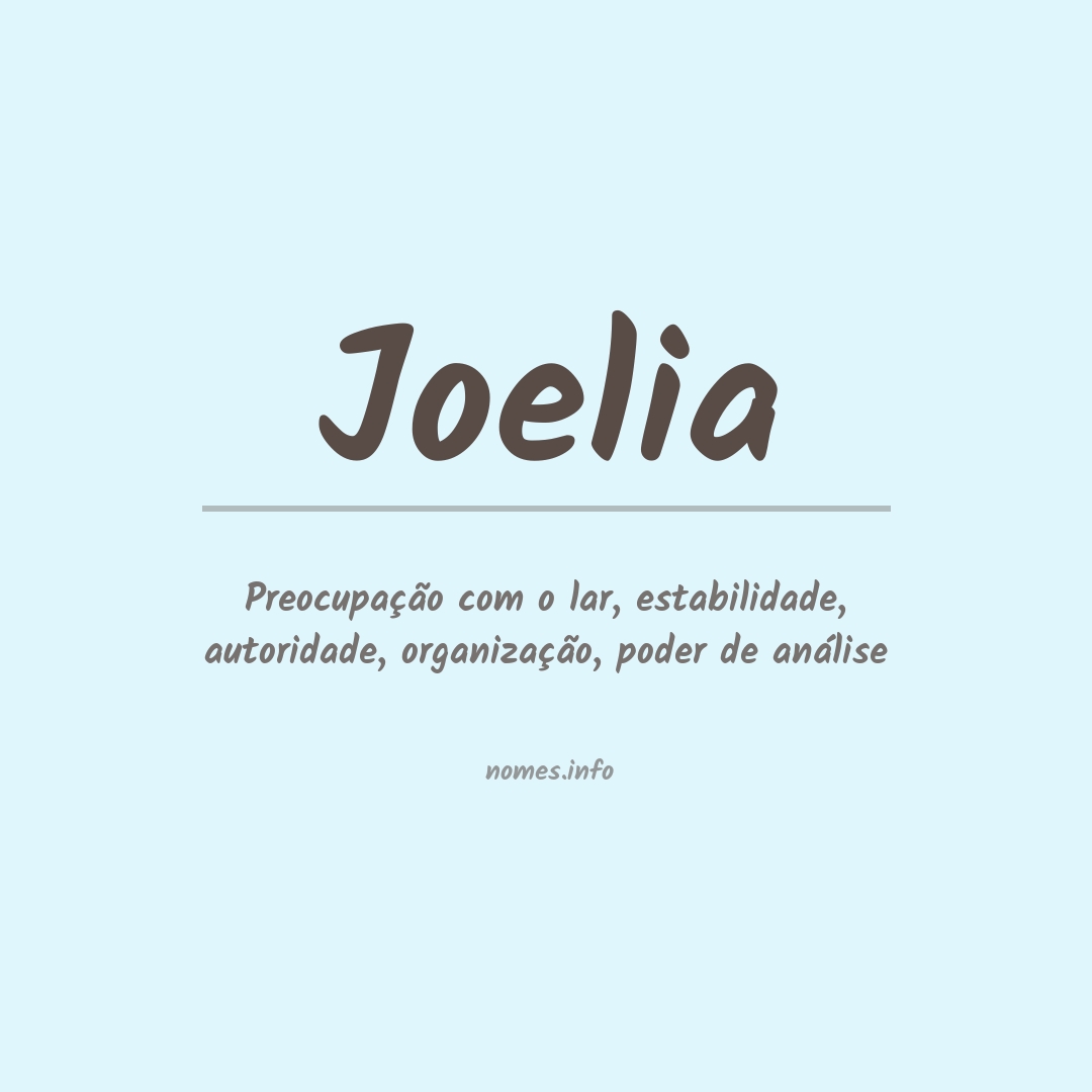 Significado do nome Joelia