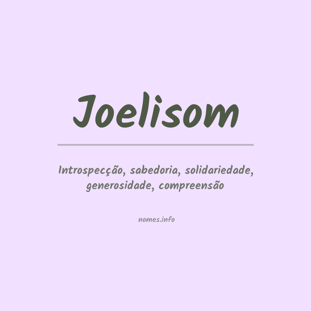 Significado do nome Joelisom