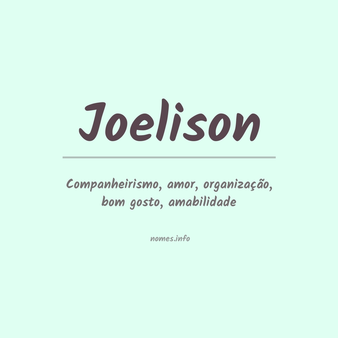 Significado do nome Joelison