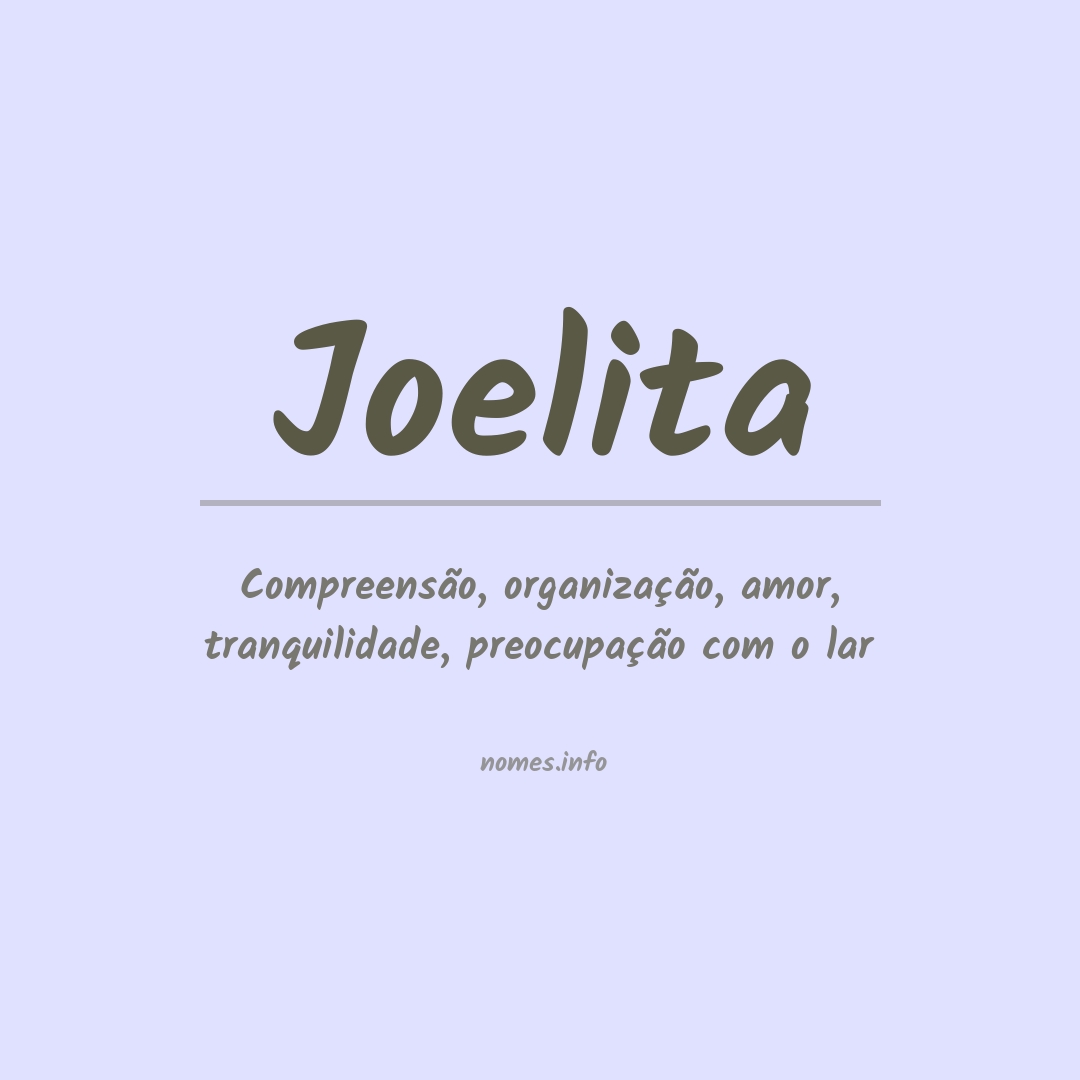 Significado do nome Joelita