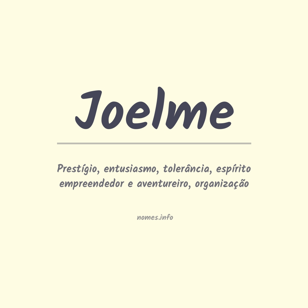 Significado do nome Joelme