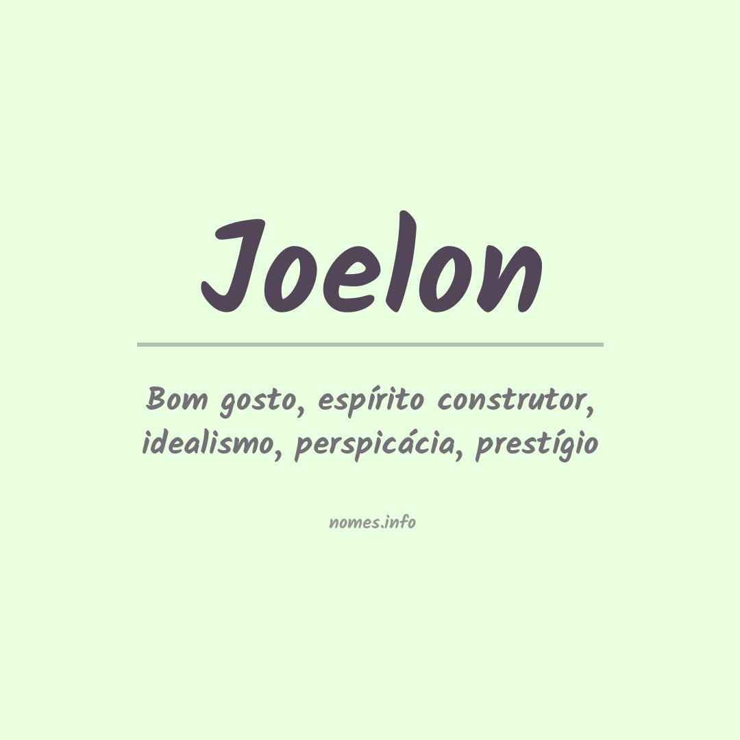 Significado do nome Joelon