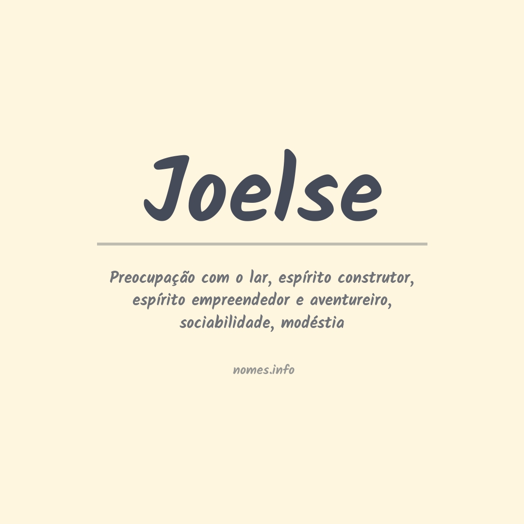 Significado do nome Joelse