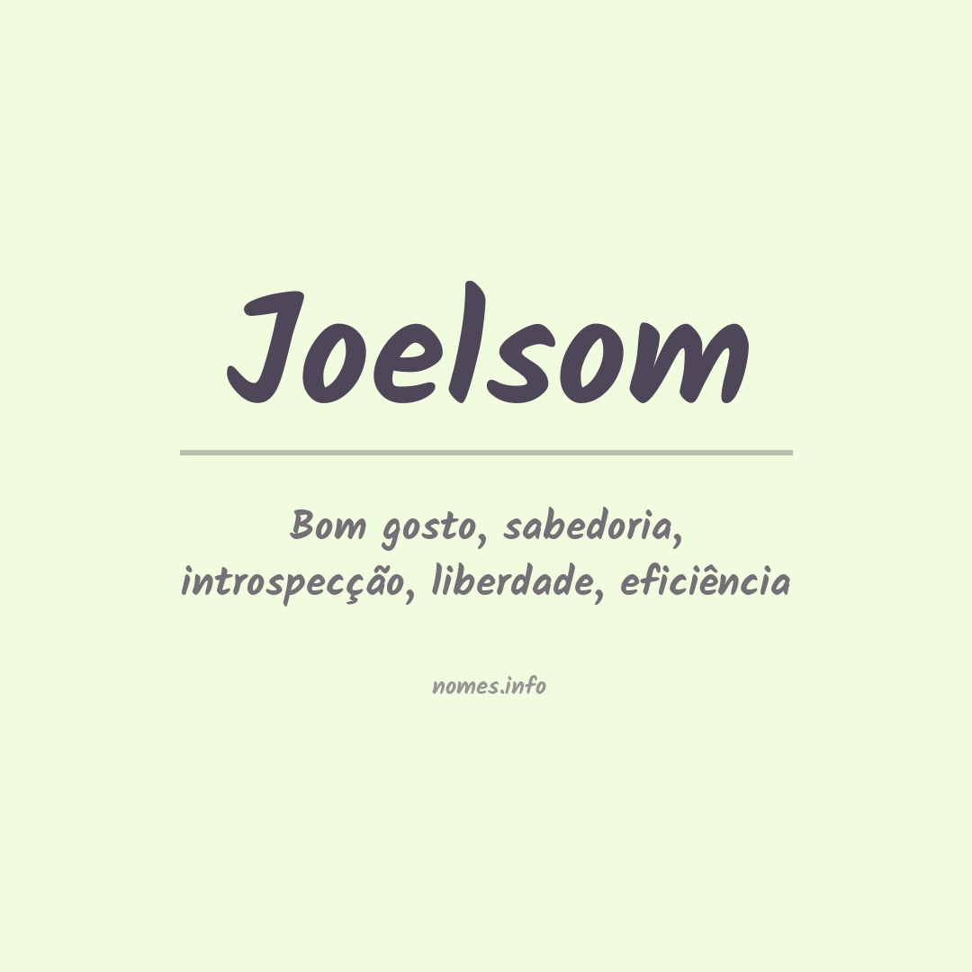 Significado do nome Joelsom