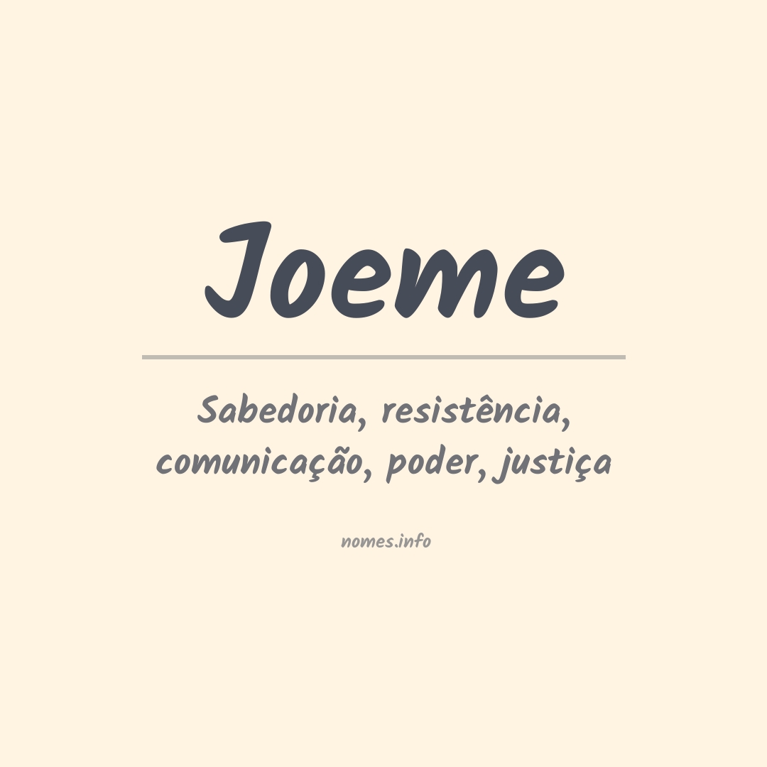 Significado do nome Joeme