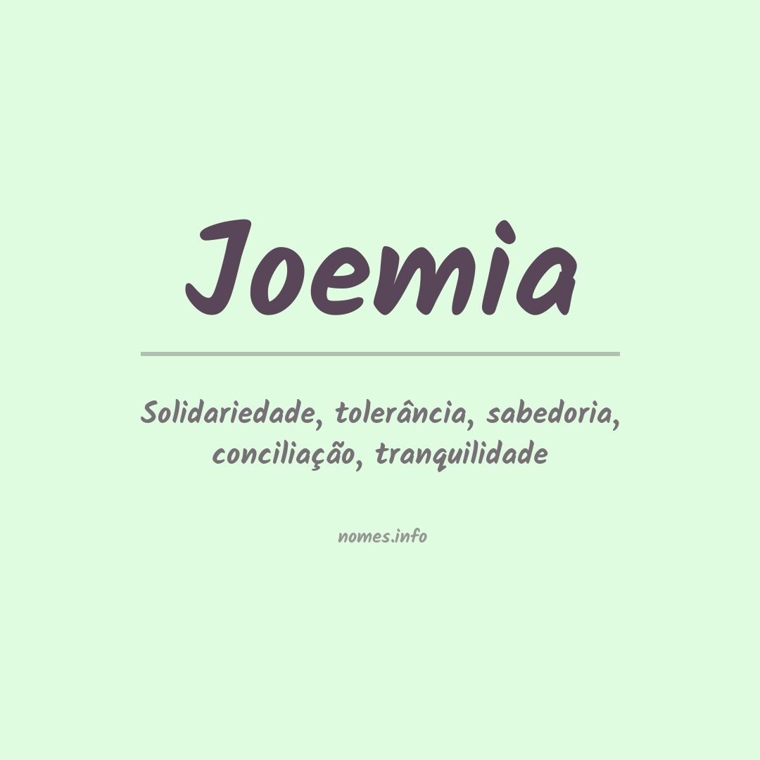 Significado do nome Joemia