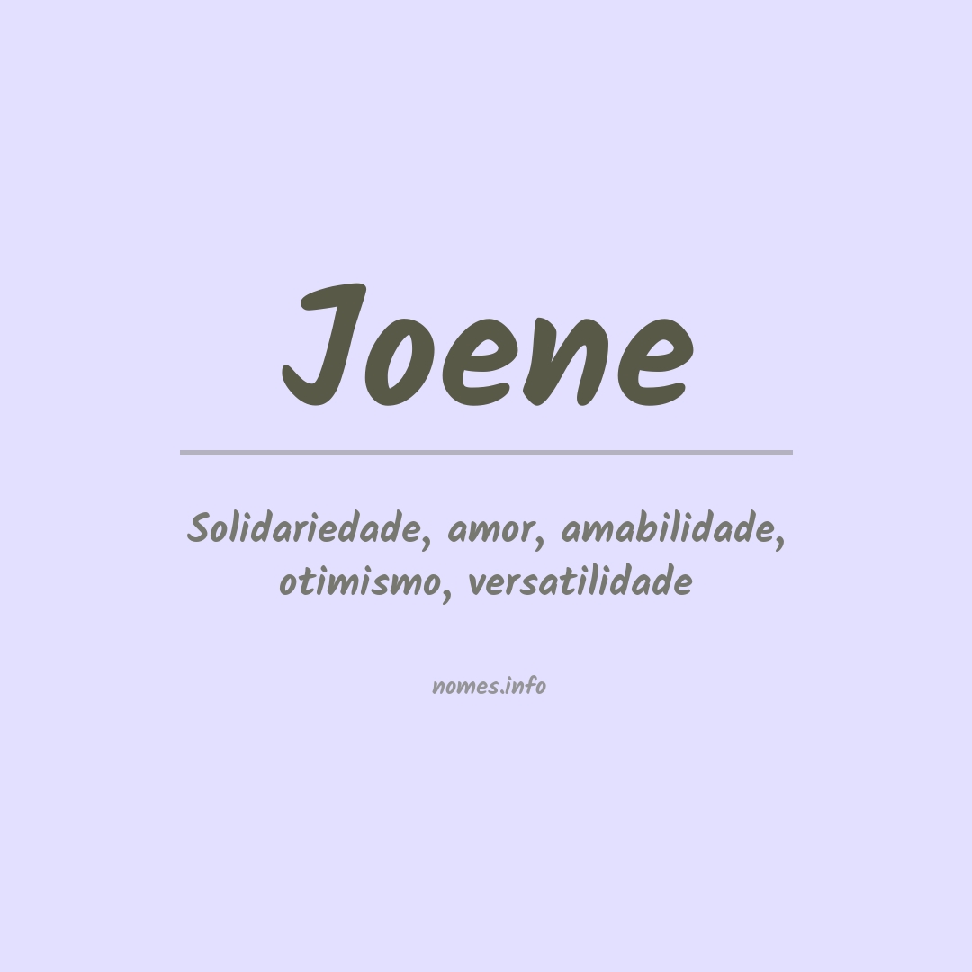 Significado do nome Joene