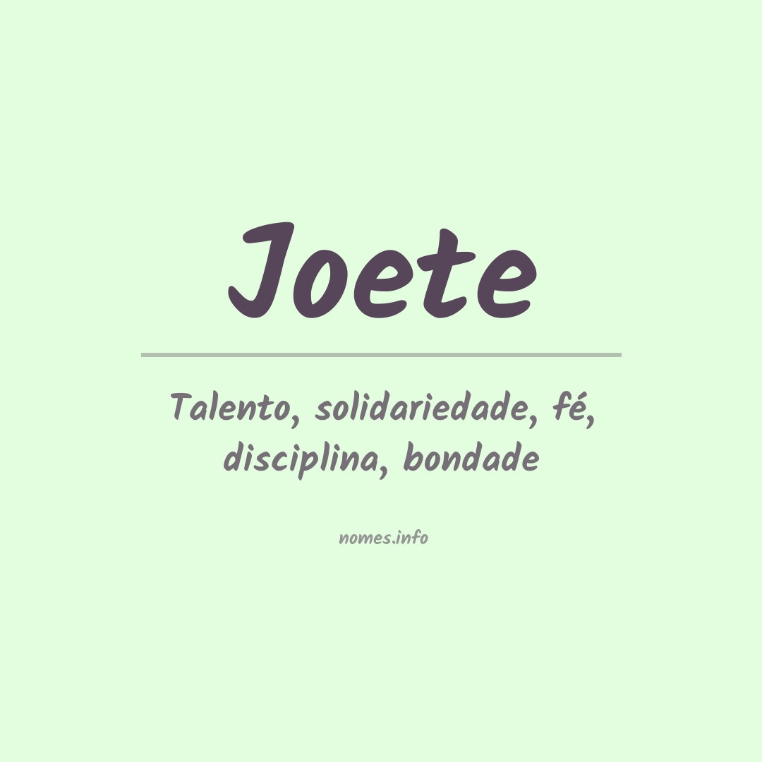 Significado do nome Joete