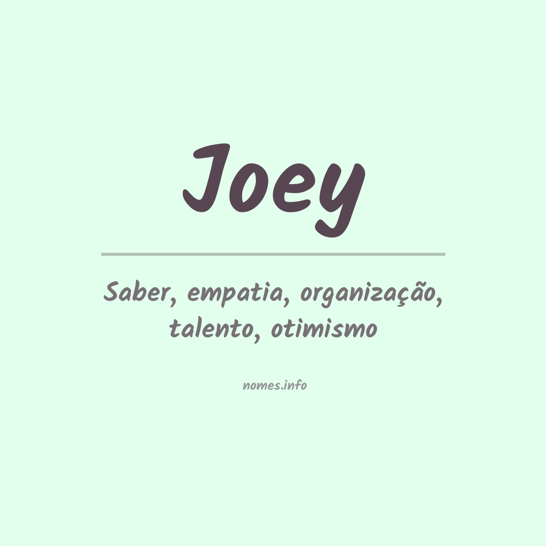 Significado do nome Joey