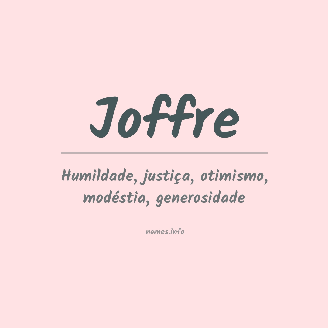 Significado do nome Joffre