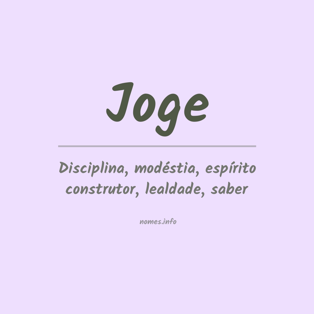 Significado do nome Joge