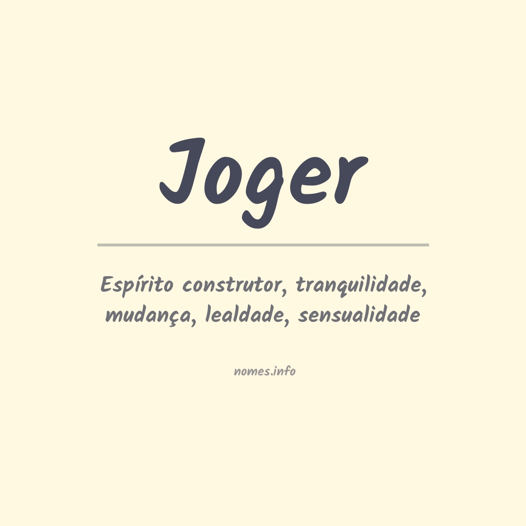 Significado do nome Joger