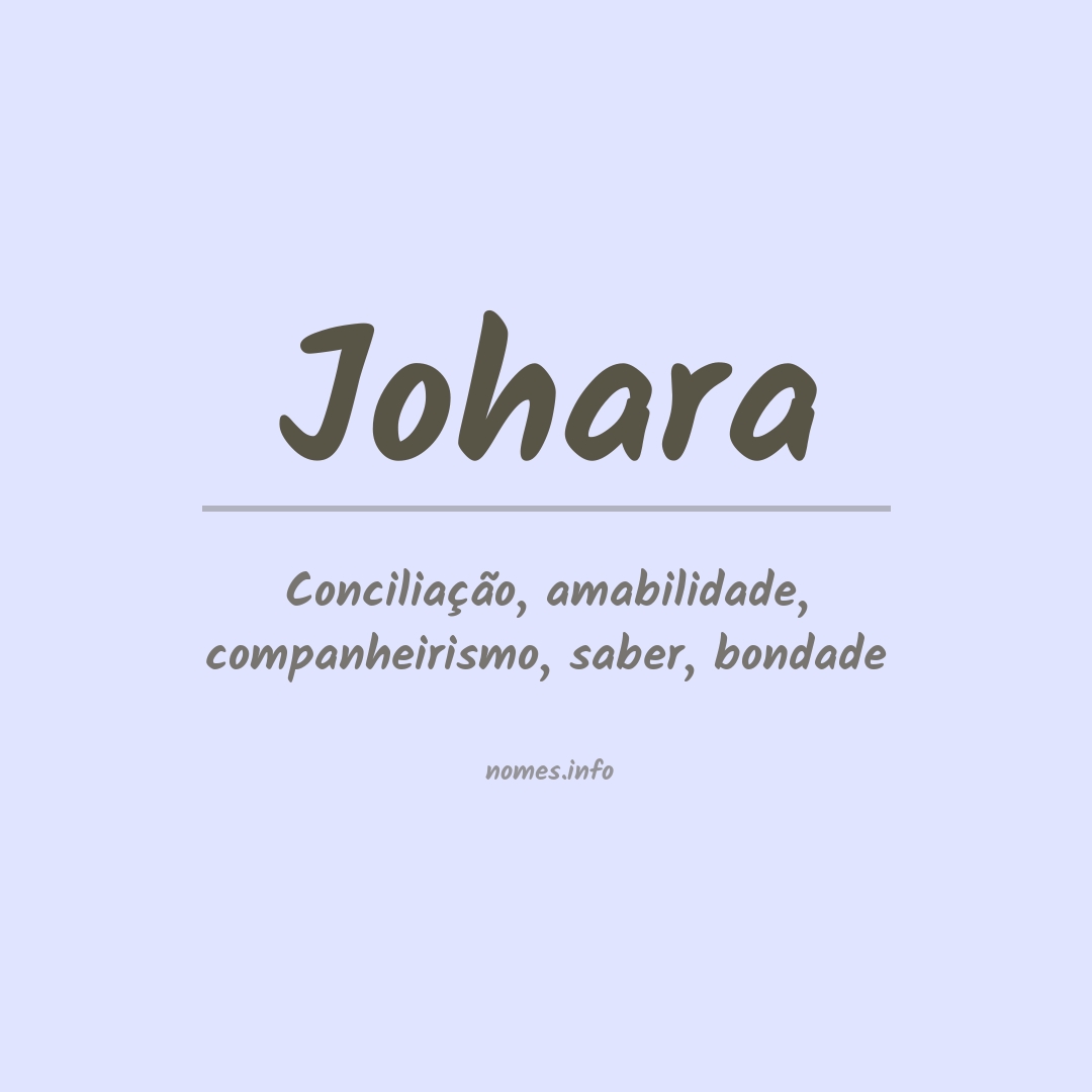 Significado do nome Johara
