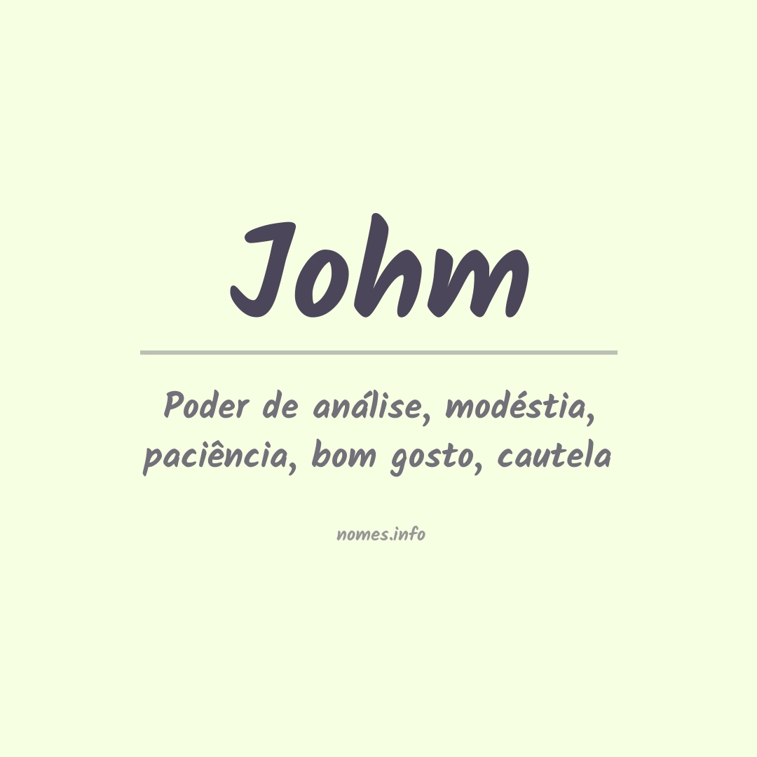 Significado do nome Johm