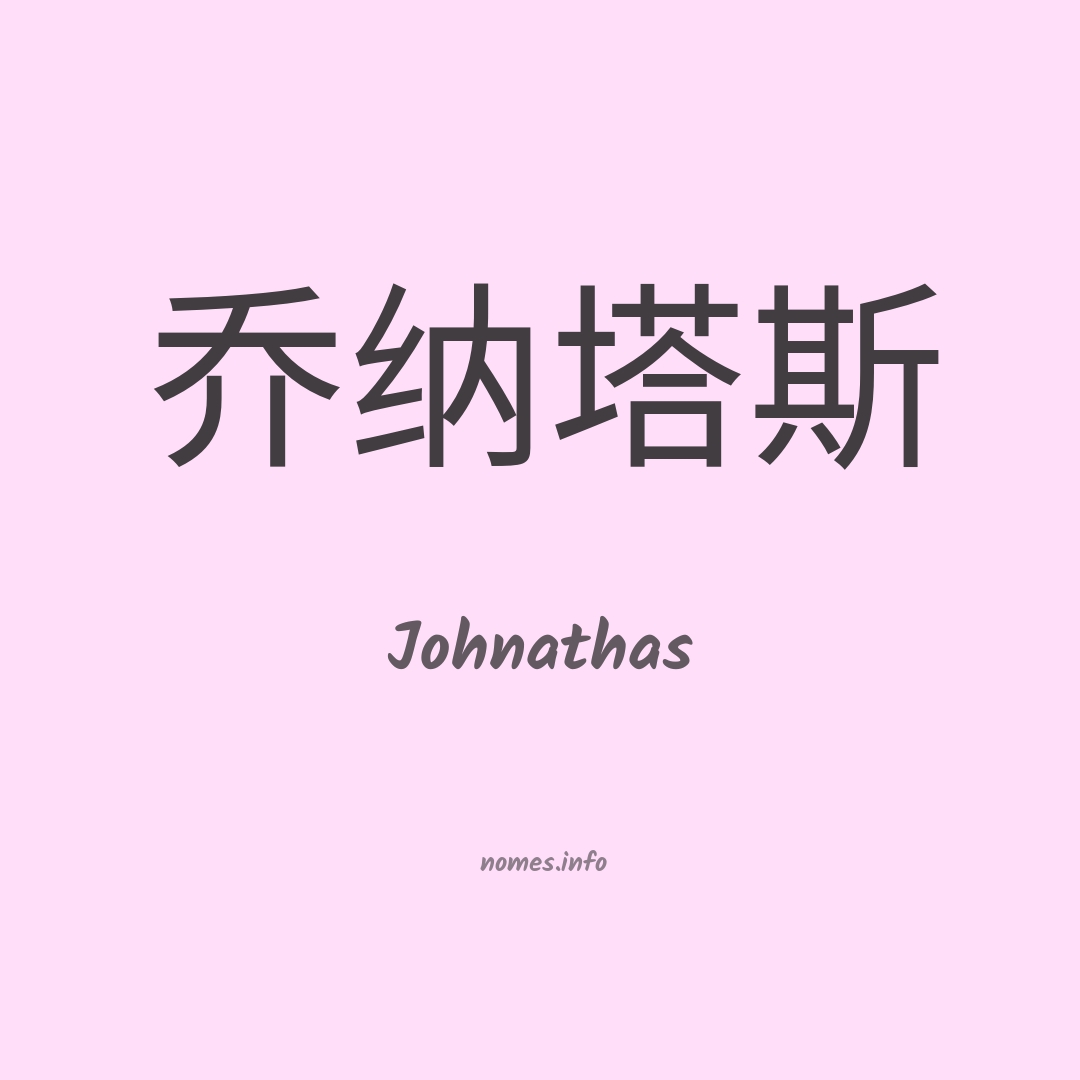 Johnathas em chinês