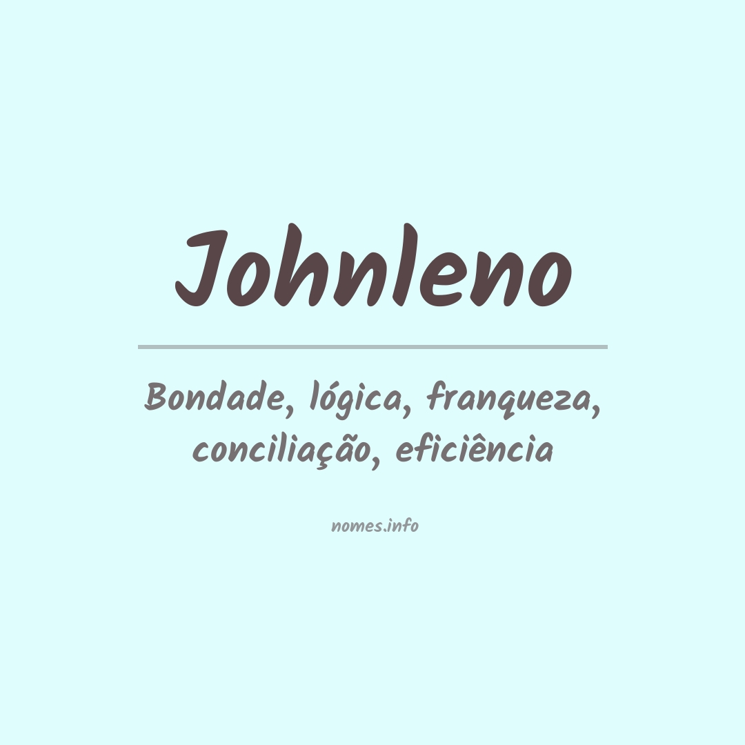 Significado do nome Johnleno